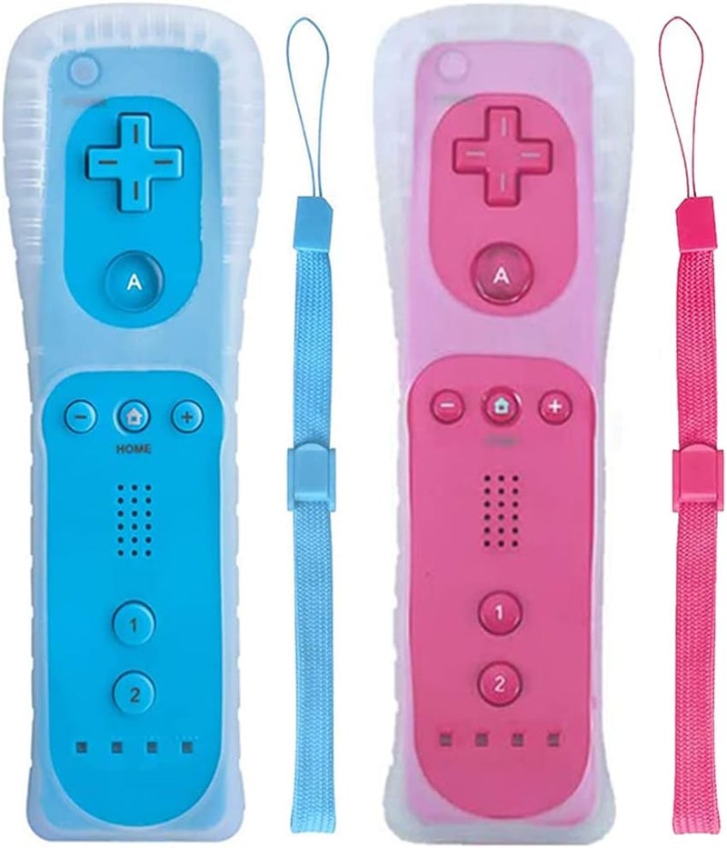 Tevodo Wii Remote Controller, 2 Packs Upgrade Wireless Controller Compatible with Wii Wii U(blue and pink) - Image 1